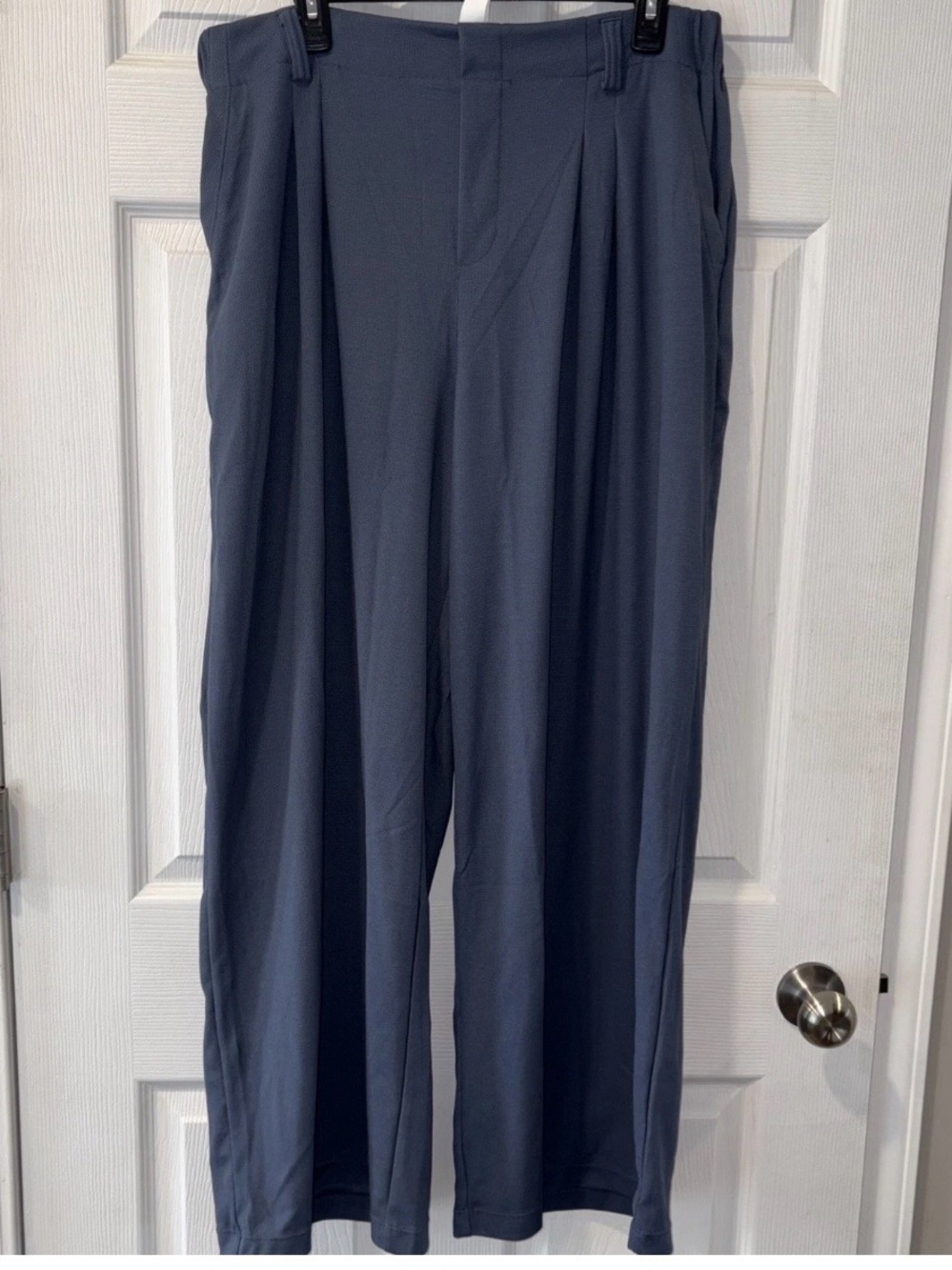 New Halara Pull On Waffle Knit Trouser in a Slate Blue Color XL